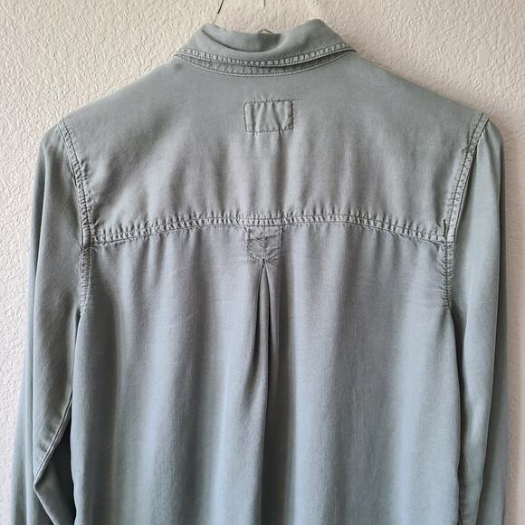 American‎ Eagle Outfitters Women Shirt Small Boyfriend Fit Military Grunge Green - Picture 8 of 13